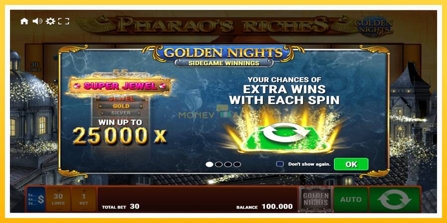 Kuva 1 pelikone Pharaos Riches Golden Nights