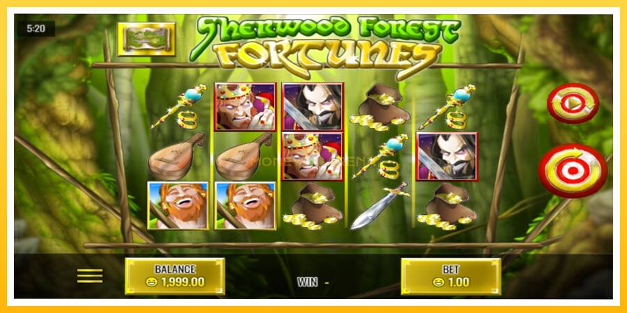 Kuva 1 pelikone Sherwood Forest Fortunes