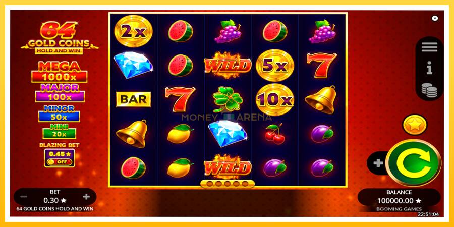 Kuva 1 pelikone 64 Gold Coins Hold and Win