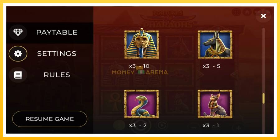 Kuva 6 pelikone Fortunes of Pharaohs