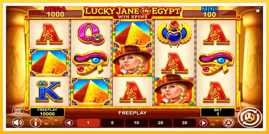 Kuva 1 pelikone Lucky Jane in Egypt Win Spins