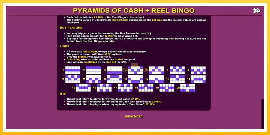 Kuva 6 pelikone Pyramids of Cash with Reel Bingo