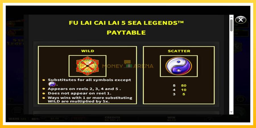 Kuva 5 pelikone Fu Lai Cai Lai 5 Sea Legends