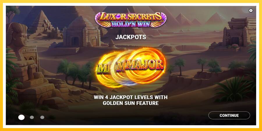 Kuva 1 pelikone Luxor Secrets Holdn Win