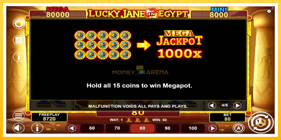 Kuva 7 pelikone Lucky Jane in Egypt Hold & Win