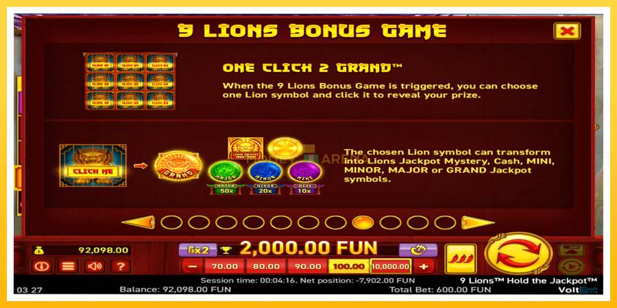 Kuva 3 pelikone 9 Lions: Hold The Jackpot