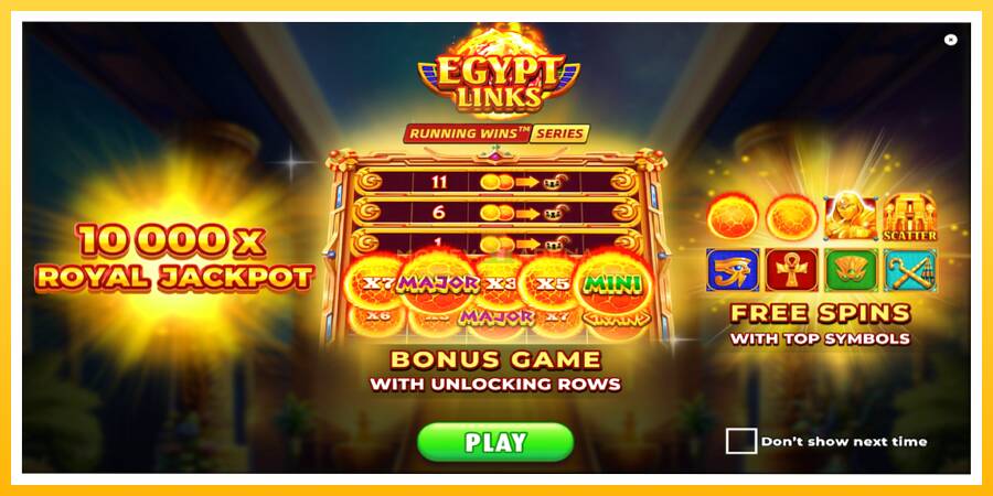 Kuva 1 pelikone Egypt Links: Running Wins