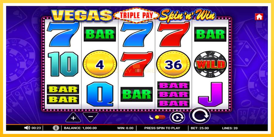 Kuva 1 pelikone Vegas Triple Pay Spin n Win