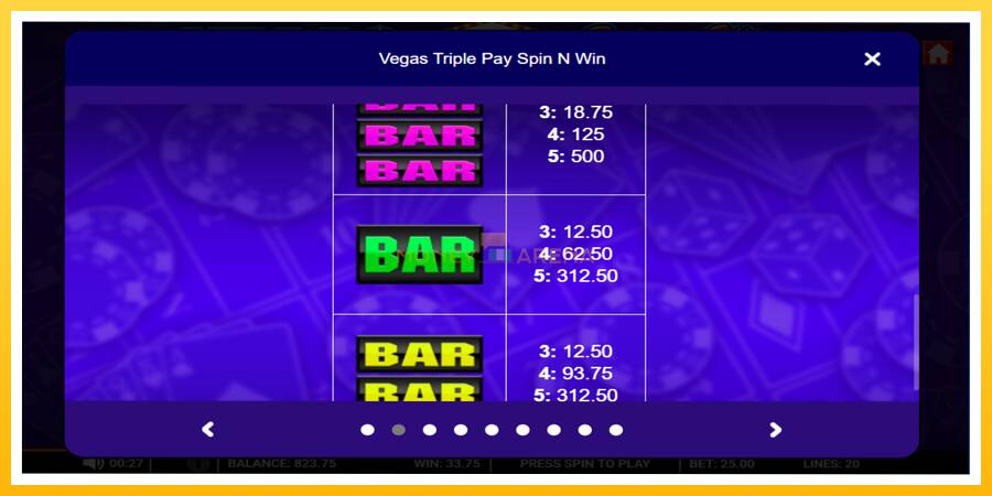 Kuva 4 pelikone Vegas Triple Pay Spin n Win