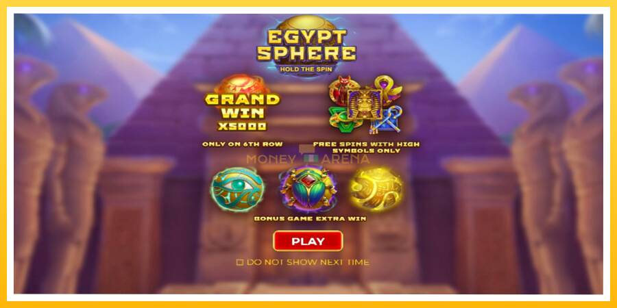 Kuva 1 pelikone Egypt Sphere