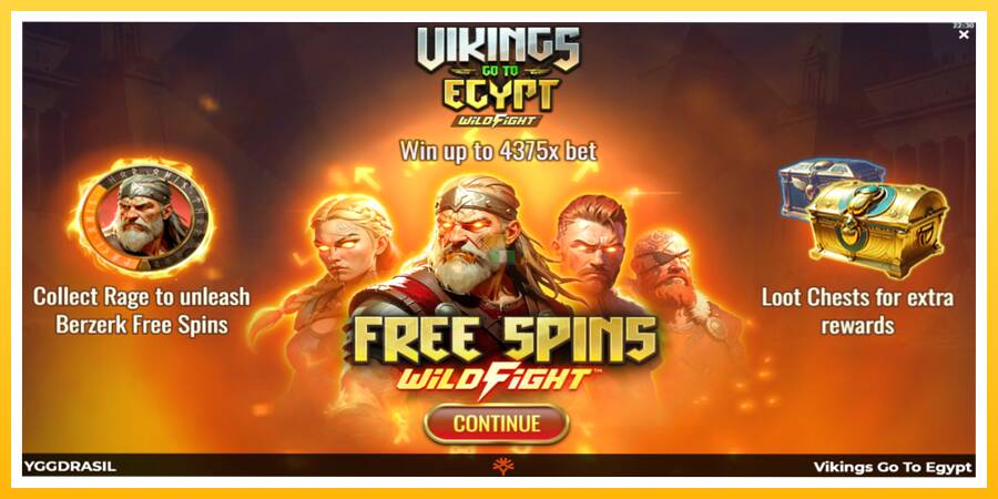 Kuva 1 pelikone Vikings Go To Egypt Wild Fight