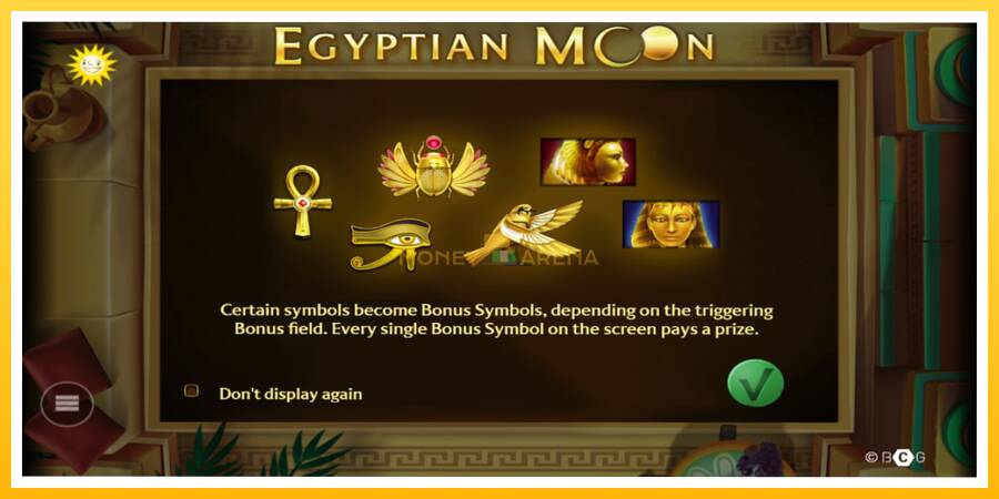 Kuva 1 pelikone Egyptian Moon