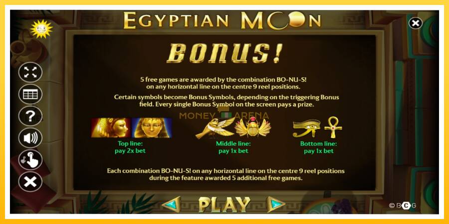 Kuva 5 pelikone Egyptian Moon