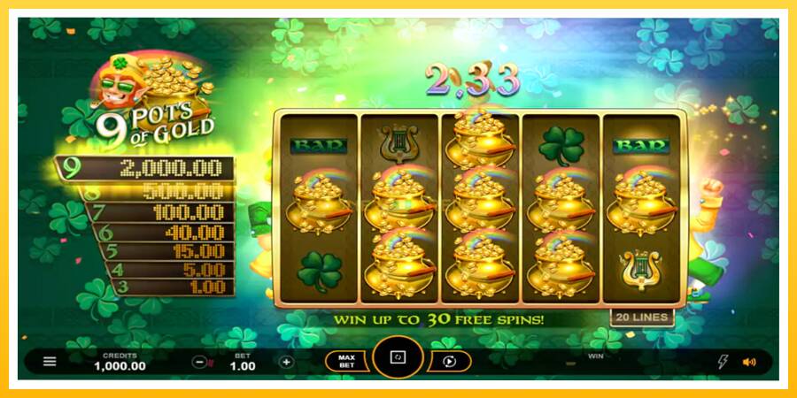 Kuva 5 pelikone 9 Pots of Gold Land & Win