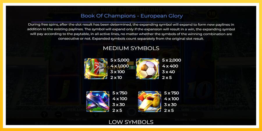 Kuva 5 pelikone Book of Champions - European Glory