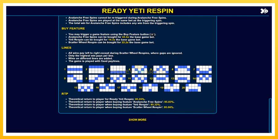 Kuva 7 pelikone Ready Yeti Respin